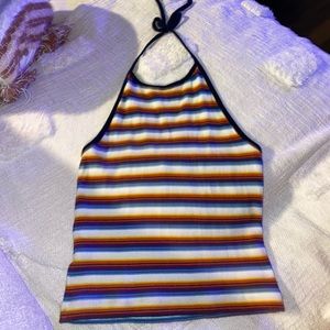 pacsun stripped halter top